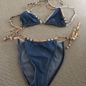 Burberry denim with nova check bikini
